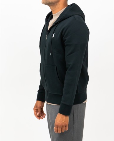Polo Ralph Lauren - Felpa Cappuccio e Zip Nera Uomo 710888282001 I25
