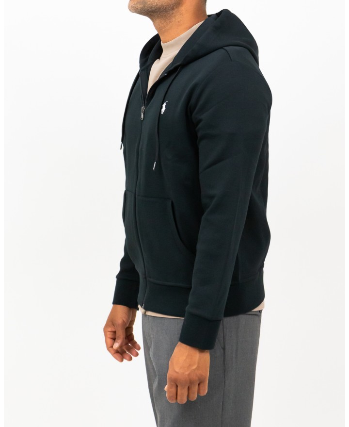 Polo Ralph Lauren - Felpa Cappuccio e Zip Nera Uomo 710888282001 I25