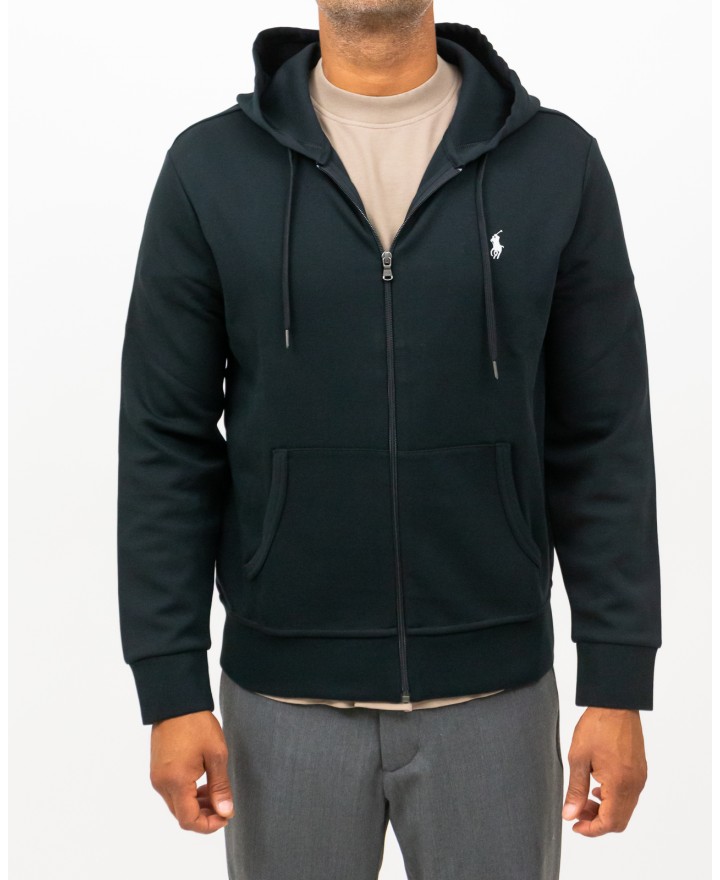 Polo Ralph Lauren - Felpa Cappuccio e Zip Nera Uomo 710888282001 I25