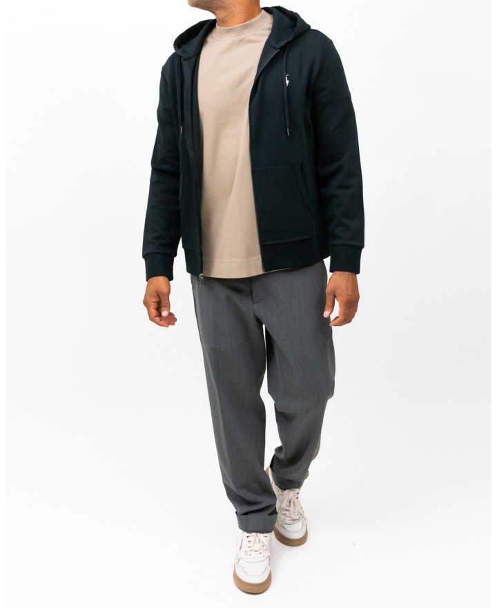 Polo Ralph Lauren - Felpa Cappuccio e Zip Nera Uomo 710888282001 I25