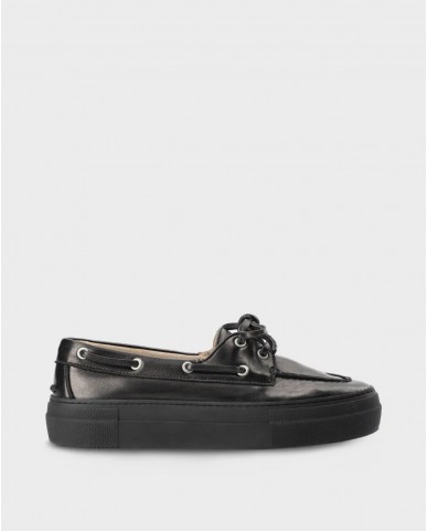 Copenhagen - Mocassini Barca Pelle Neri Donna CPH177 LEAT BLK I25