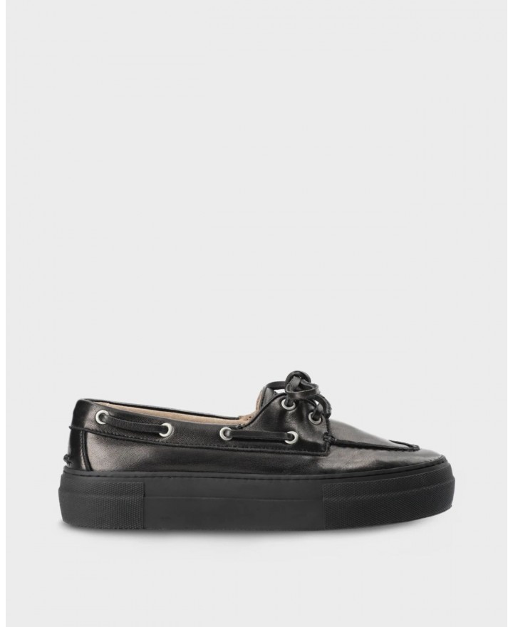 Copenhagen - Mocassini Barca Pelle Neri Donna CPH177 LEAT BLK I25