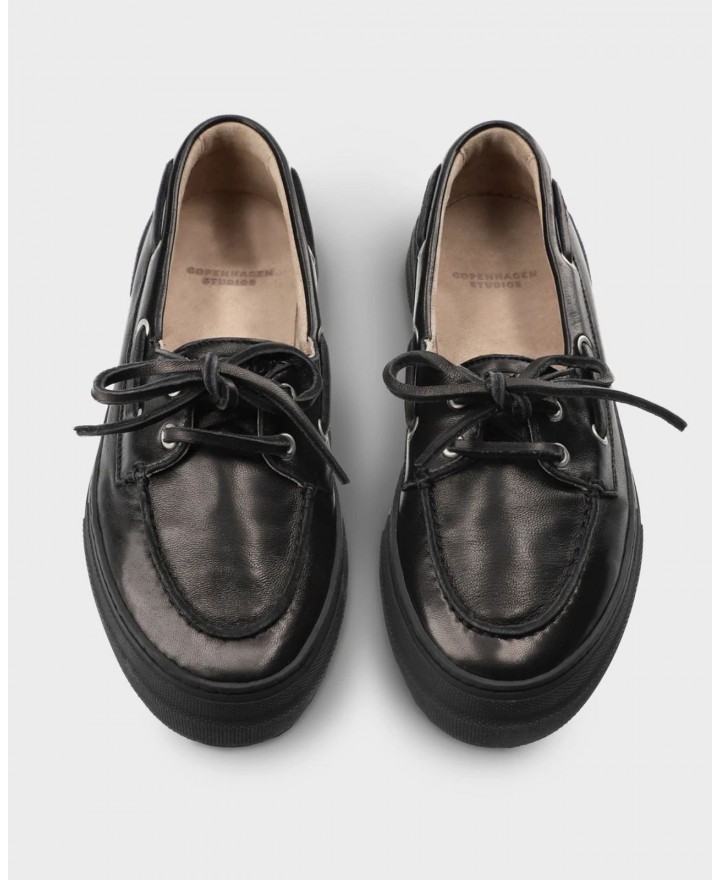 Copenhagen - Mocassini Barca Pelle Neri Donna CPH177 LEAT BLK I25