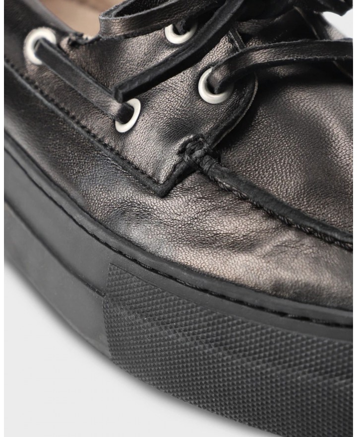 Copenhagen - Mocassini Barca Pelle Neri Donna CPH177 LEAT BLK I25