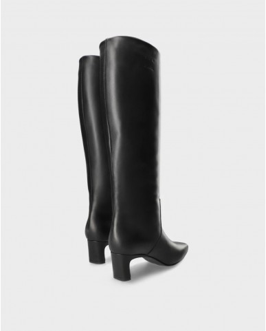 Copenhagen - Women's Black Leather Heeled Boots CPH297 LEAT BLK I25