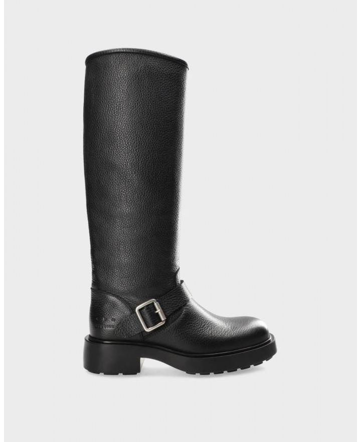 Copenhagen - Stivali Biker Alti Pelle Neri Donna CPH441 LEAT BLK I25