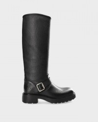 Copenhagen - Stivali Biker Alti Pelle Neri Donna CPH441 LEAT BLK I25