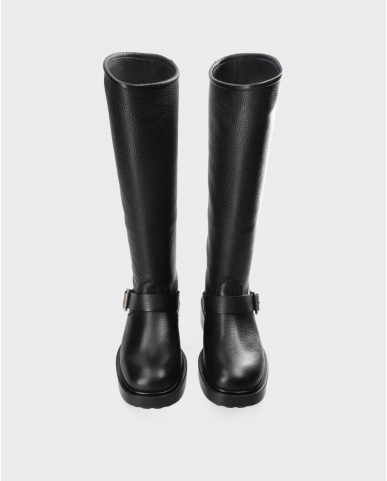 Copenhagen - Stivali Biker Alti Pelle Neri Donna CPH441 LEAT BLK I25