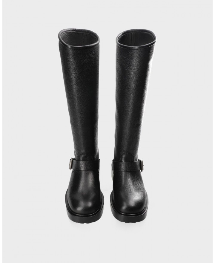 Copenhagen - Stivali Biker Alti Pelle Neri Donna CPH441 LEAT BLK I25