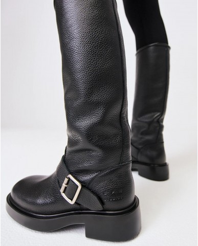 Copenhagen - Stivali Biker Alti Pelle Neri Donna CPH441 LEAT BLK I25