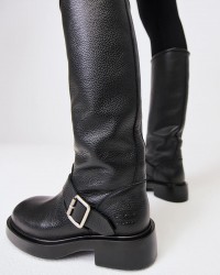 Copenhagen - Stivali Biker Alti Pelle Neri Donna CPH441 LEAT BLK I25