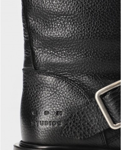 Copenhagen - Stivali Biker Alti Pelle Neri Donna CPH441 LEAT BLK I25