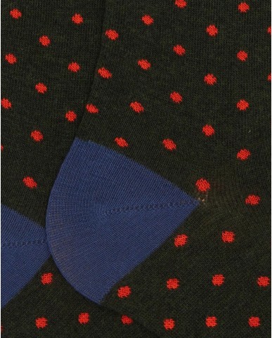 Gallo - Calze al Ginocchio Pois Verdi Uomo AP103013 32654 FORES I25