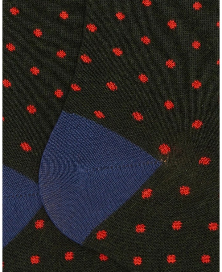 Gallo - Calze al Ginocchio Pois Verdi Uomo AP103013 32654 FORES I25