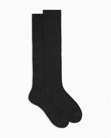 Gallo - Calze al Ginocchio Lana Antracite Uomo AP114527 11646 ANTRA I25