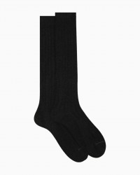 Gallo - Men's Anthracite Ribbed Knee-High Socks AP500727 11643 LAVA I25