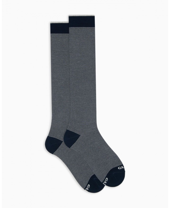 Gallo - Calze al Ginocchio Righine Blu Uomo AP502139 12726 P25