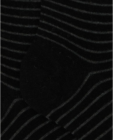 Gallo - Calze al Ginocchio Righe Nere Donna AP512201 11875 NERO I25