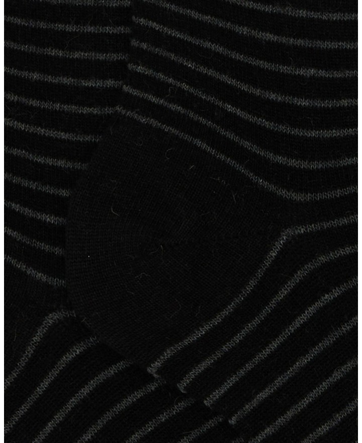 Gallo - Calze al Ginocchio Righe Nere Donna AP512201 11875 NERO I25