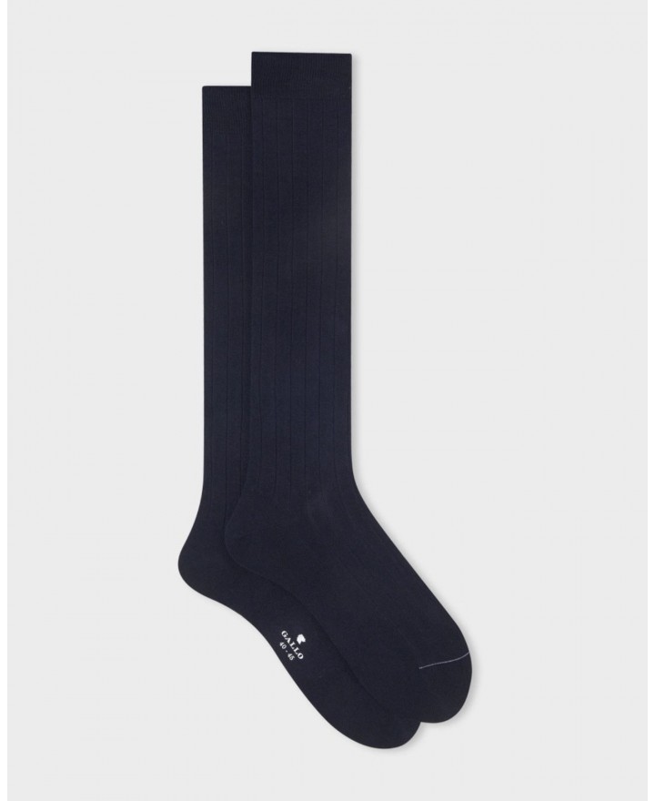 Gallo - Calze al Ginocchio Costine Blu Uomo AP500727 12594 BLU I25