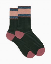 Gallo - Calze al Polpaccio Polso Lurex Verdi Donna AP508230 14654 PINO I25