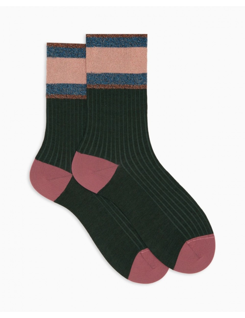 Gallo - Calze al Polpaccio Polso Lurex Verdi Donna AP508230 14654 PINO I25