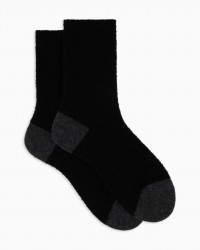 Gallo - Women's Black Bouclé Wool Calf Socks AP514457 11878 I24