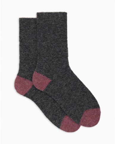 Gallo - Women's Gray Bouclé Wool Calf Socks AP514457 32441 I24