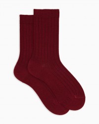 Gallo - Women's Red Ribbed Calf Socks AP514736 13632 ROSSO I25