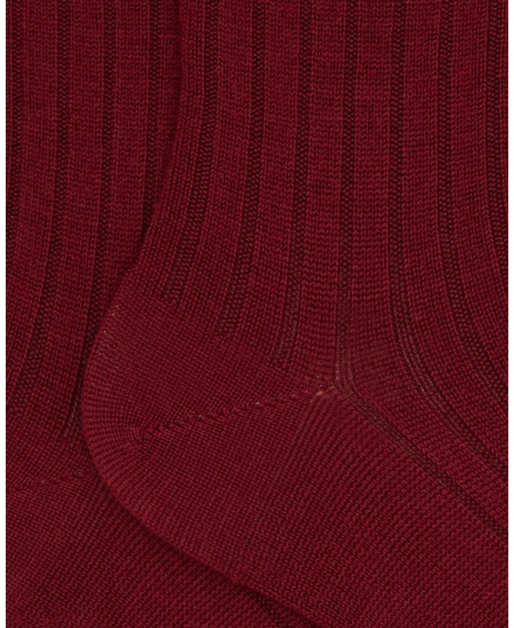 Gallo - Women's Red Ribbed Calf Socks AP514736 13632 ROSSO I25