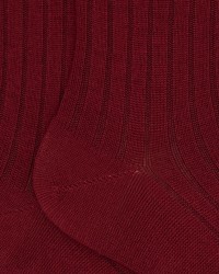 Gallo - Women's Red Ribbed Calf Socks AP514736 13632 ROSSO I25