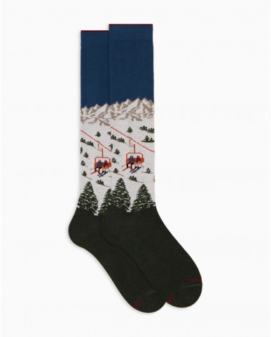 Gallo - Calze al Ginocchio Seggiovia Verdi Uomo AP516283 30348 FORES I25