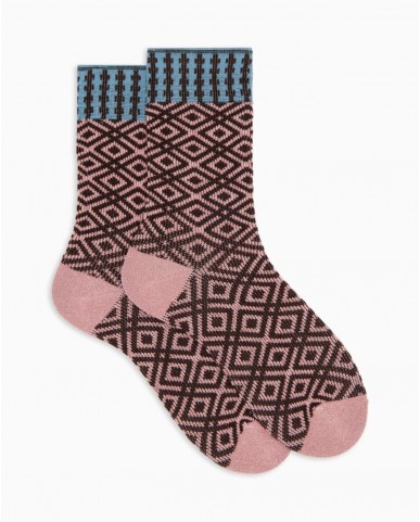 Gallo - Calze al Polpaccio Rombi Rosa Donna AP516359 15858 MOSTO I25