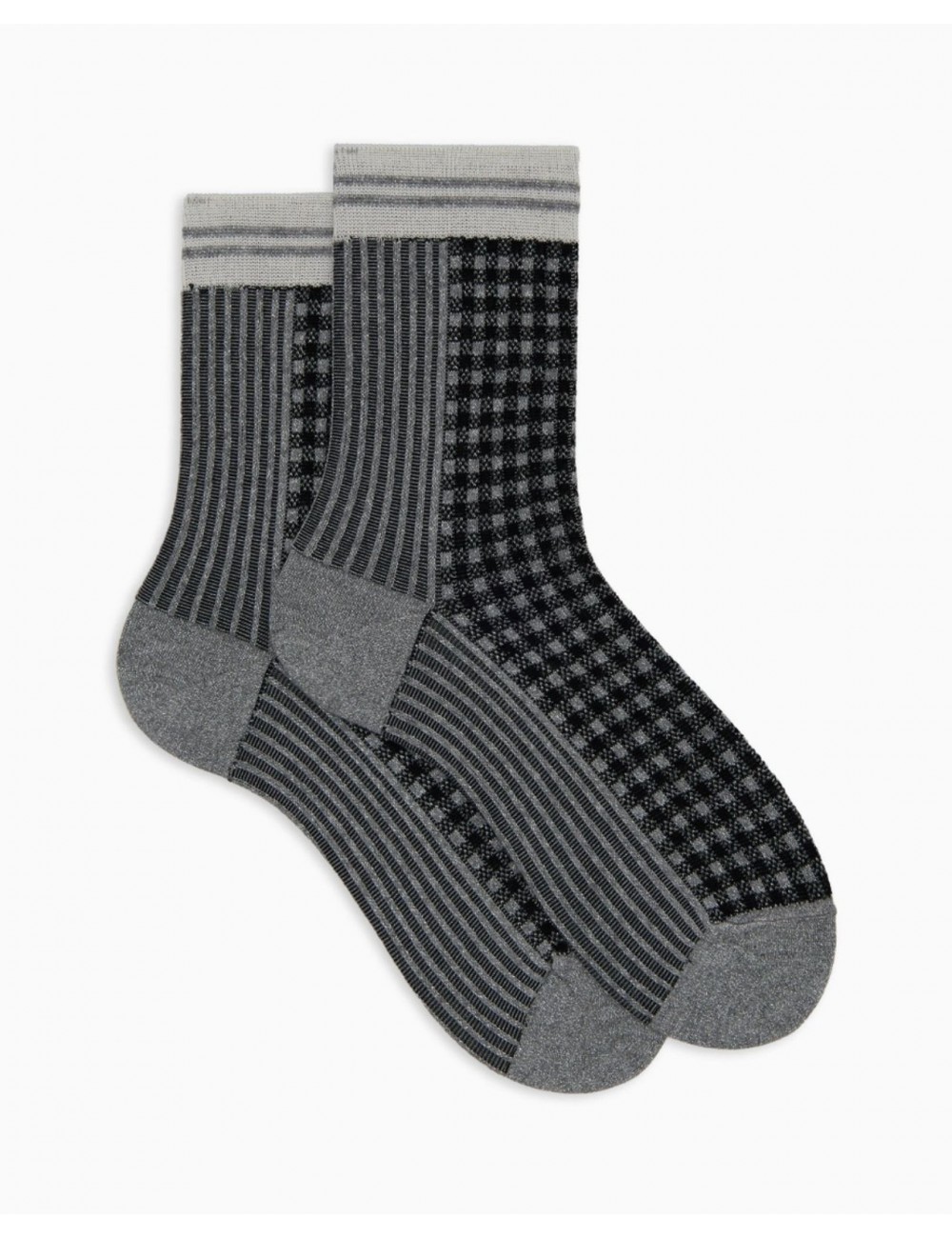 Gallo - Calze al Polpaccio Tartan Argento Donna AP516389 12438 NERO I25