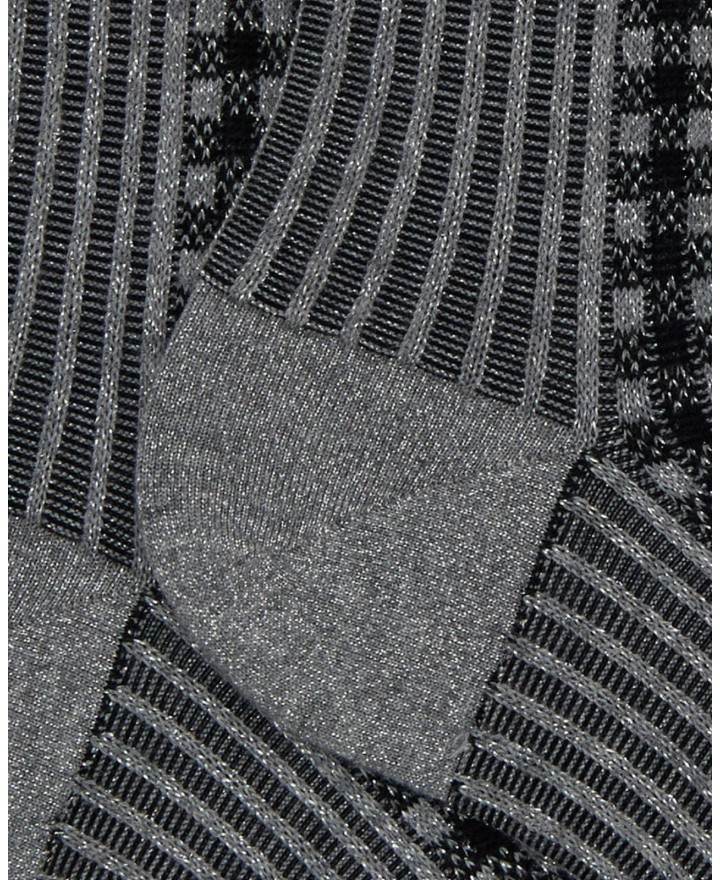 Gallo - Calze al Polpaccio Tartan Argento Donna AP516389 12438 NERO I25