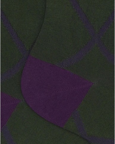 Gallo - Calze al Polpaccio Quadri Verdi Donna AP516555 14703 QUERC I25