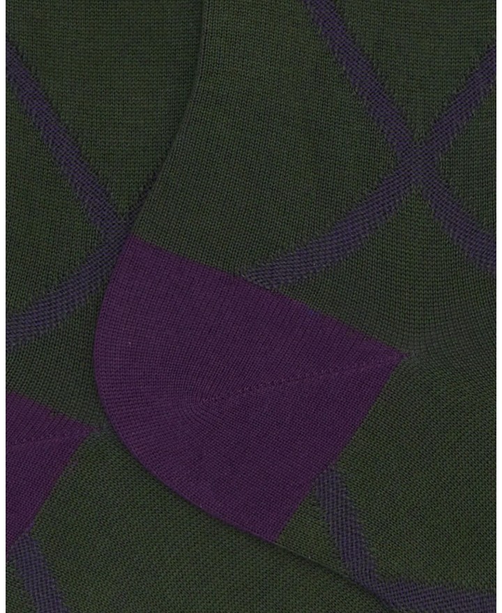 Gallo - Calze al Polpaccio Quadri Verdi Donna AP516555 14703 QUERC I25