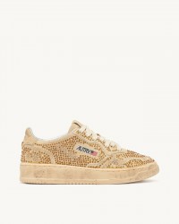 Autry - Scarpa Medalist Suede Strass Beige Donna AULW NA03 I25