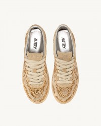 Autry - Women's Beige Medalist Suede Rhinestone Shoe AULW NA03 I25
