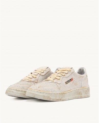 Autry - Crystal Medalist Suede White Rhinestone Women's AULW NA01 I25