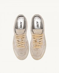 Autry - Crystal Medalist Suede Strass Bianca Donna AULW NA01 I25