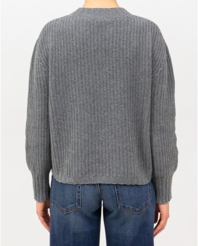 Aragona - Maglia Girocollo Cashmere Grigia Donna D3234TF 105 GRIGIO I25