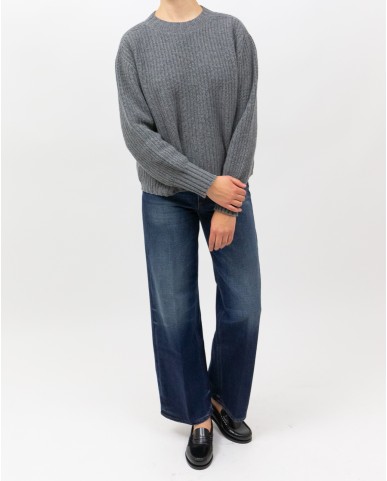 Aragona - Maglia Girocollo Cashmere Grigia Donna D3234TF 105 GRIGIO I25