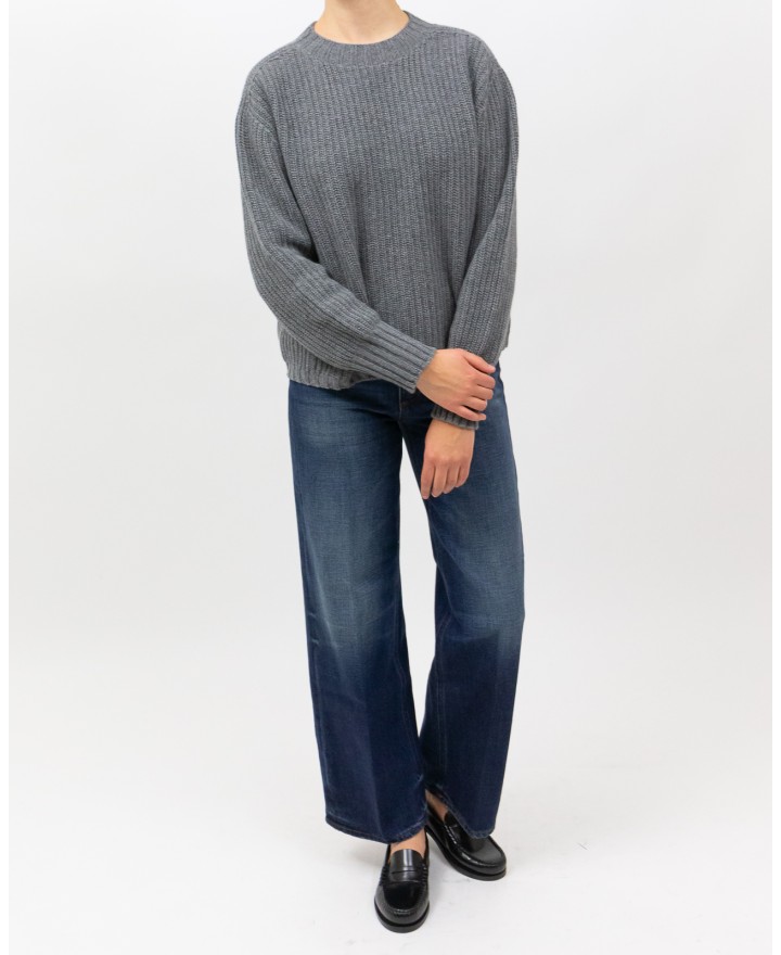 Aragona - Maglia Girocollo Cashmere Grigia Donna D3234TF 105 GRIGIO I25