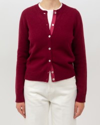 Arovescio - Cardigan Coreana Lana Bordeaux Donna W1661/06 262 BURGUND I25