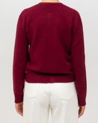 Arovescio - Cardigan Coreana Lana Bordeaux Donna W1661/06 262 BURGUND I25