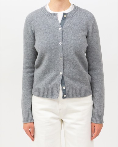 Arovescio - Cardigan Coreana Lana Grigio Donna W1661/06 507 CEMENTO I25