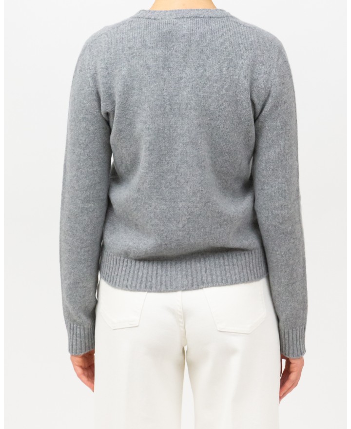 Arovescio - Cardigan Coreana Lana Grigio Donna W1661/06 507 CEMENTO I25