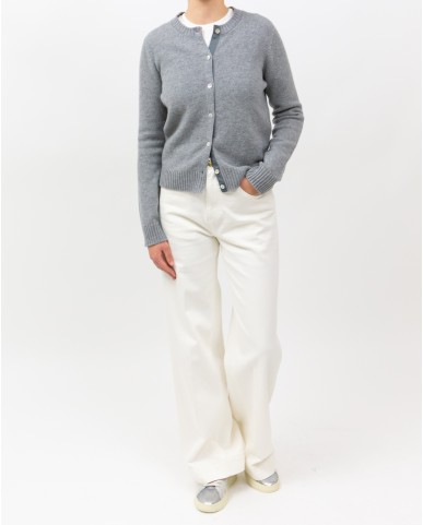 Arovescio - Cardigan Coreana Lana Grigio Donna W1661/06 507 CEMENTO I25