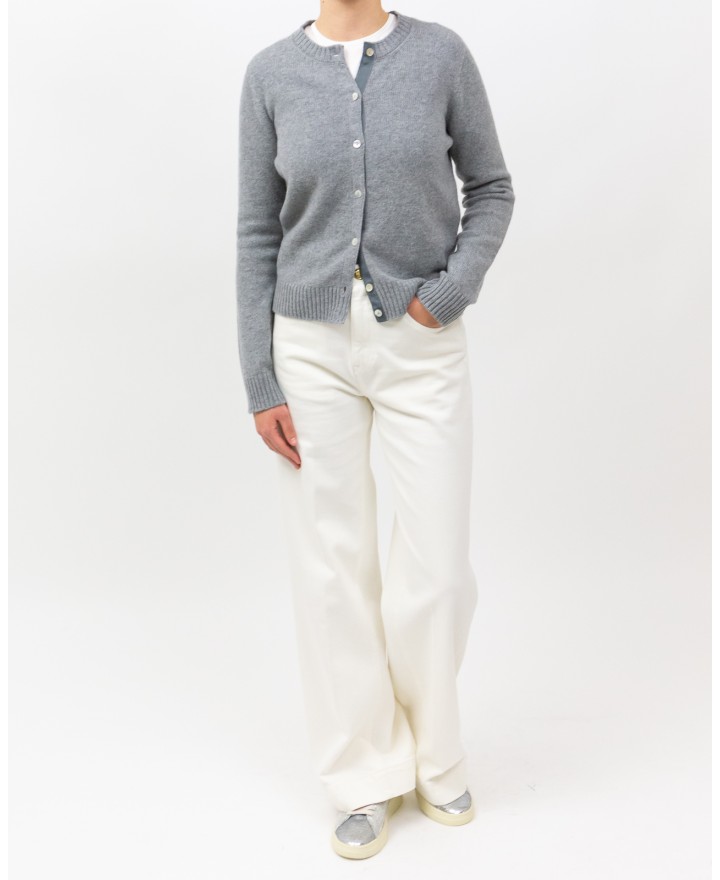 Arovescio - Cardigan Coreana Lana Grigio Donna W1661/06 507 CEMENTO I25